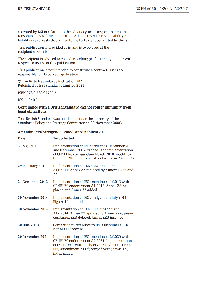 EN 60601-1:2006+A2:2021醫(yī)用電氣設(shè)備-第1部分：基本安全和基本性能的通用要求
